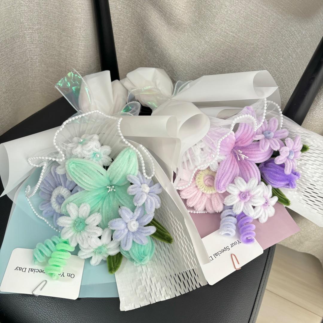 うさまる( •─• )　モールフラワー 枯れないお花　韓国花束