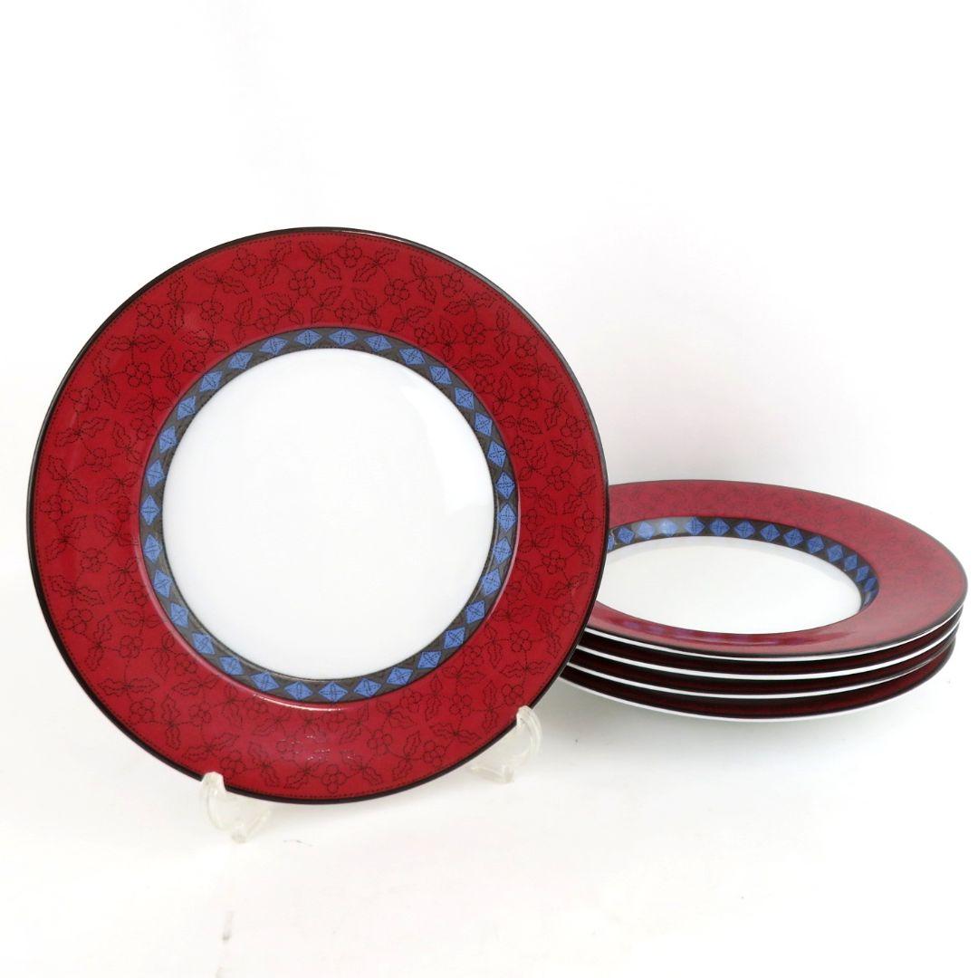 247 DANSK ダンスク ルビー フラワーズ リムプレート 19㎝ 5点