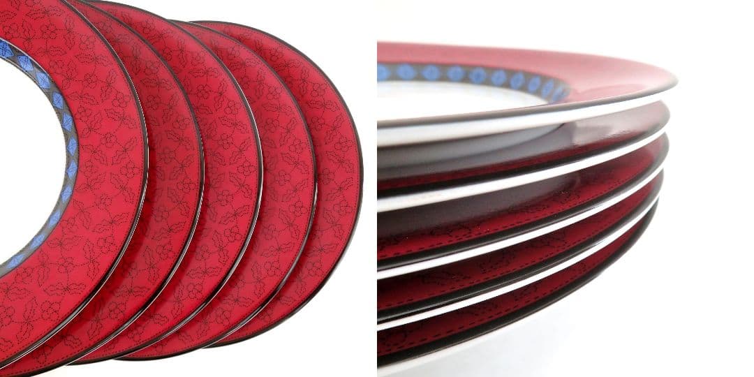 247 DANSK ダンスク ルビー フラワーズ リムプレート 19㎝ 5点