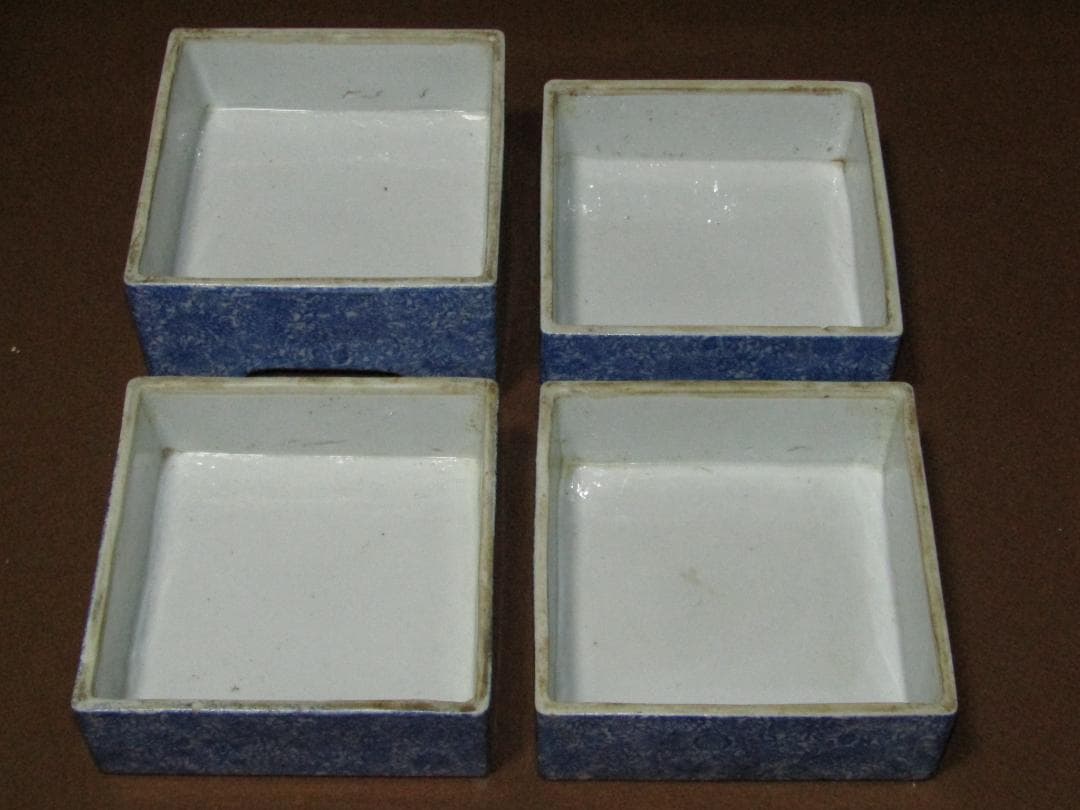 珍品！【印判　菊尽くし文様　四段角重】伊万里