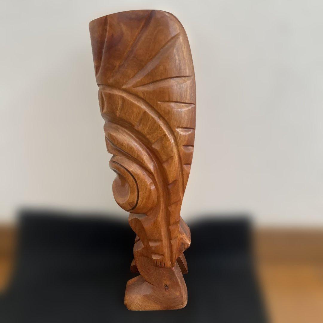 【ヴィンテージハワイ ティキ TIKI 木彫り像 守り神 ラッキーアイテム 置物