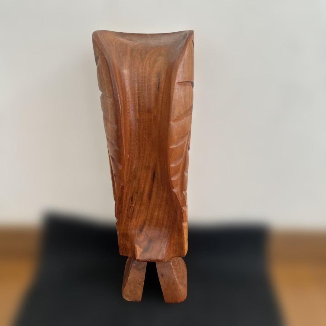 【ヴィンテージハワイ ティキ TIKI 木彫り像 守り神 ラッキーアイテム 置物