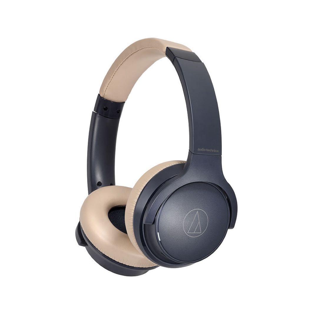 Audio-Technica ワイヤレスヘッドホン ネイビー/ベージュ