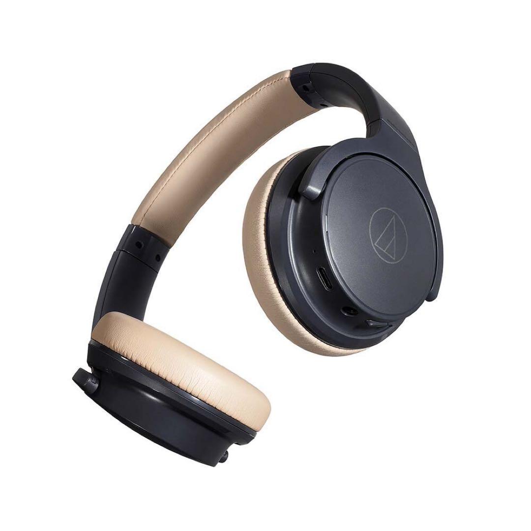 Audio-Technica ワイヤレスヘッドホン ネイビー/ベージュ