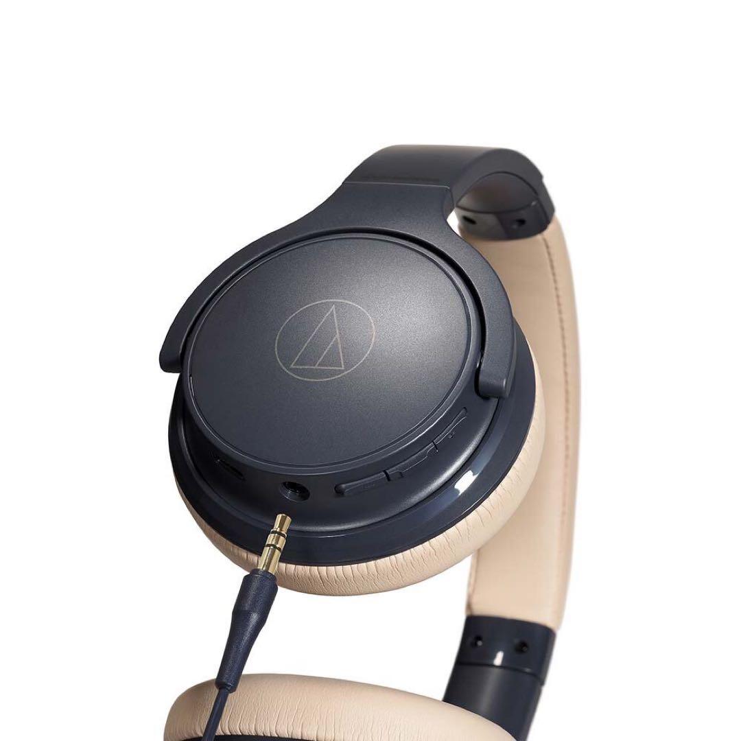 Audio-Technica ワイヤレスヘッドホン ネイビー/ベージュ