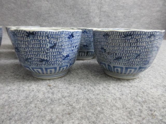 伊万里染付微塵唐草向付10個 [B29003]