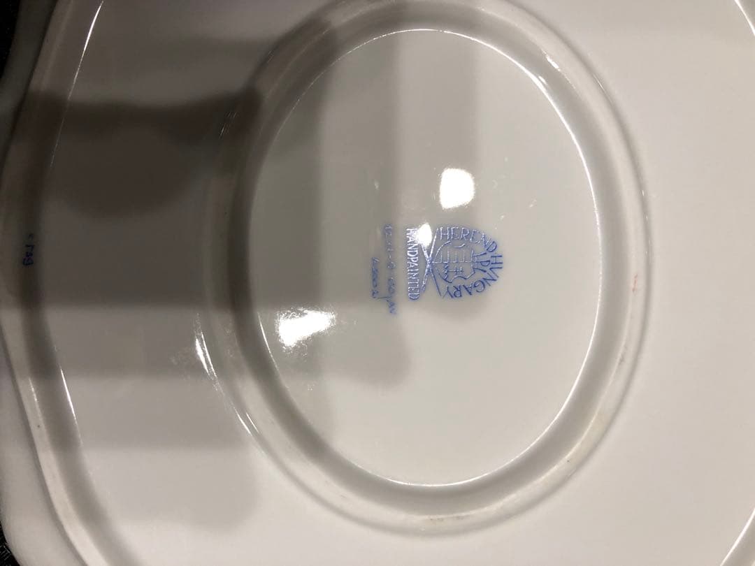 ヘレンド アポニー グリーン オーバルプレート