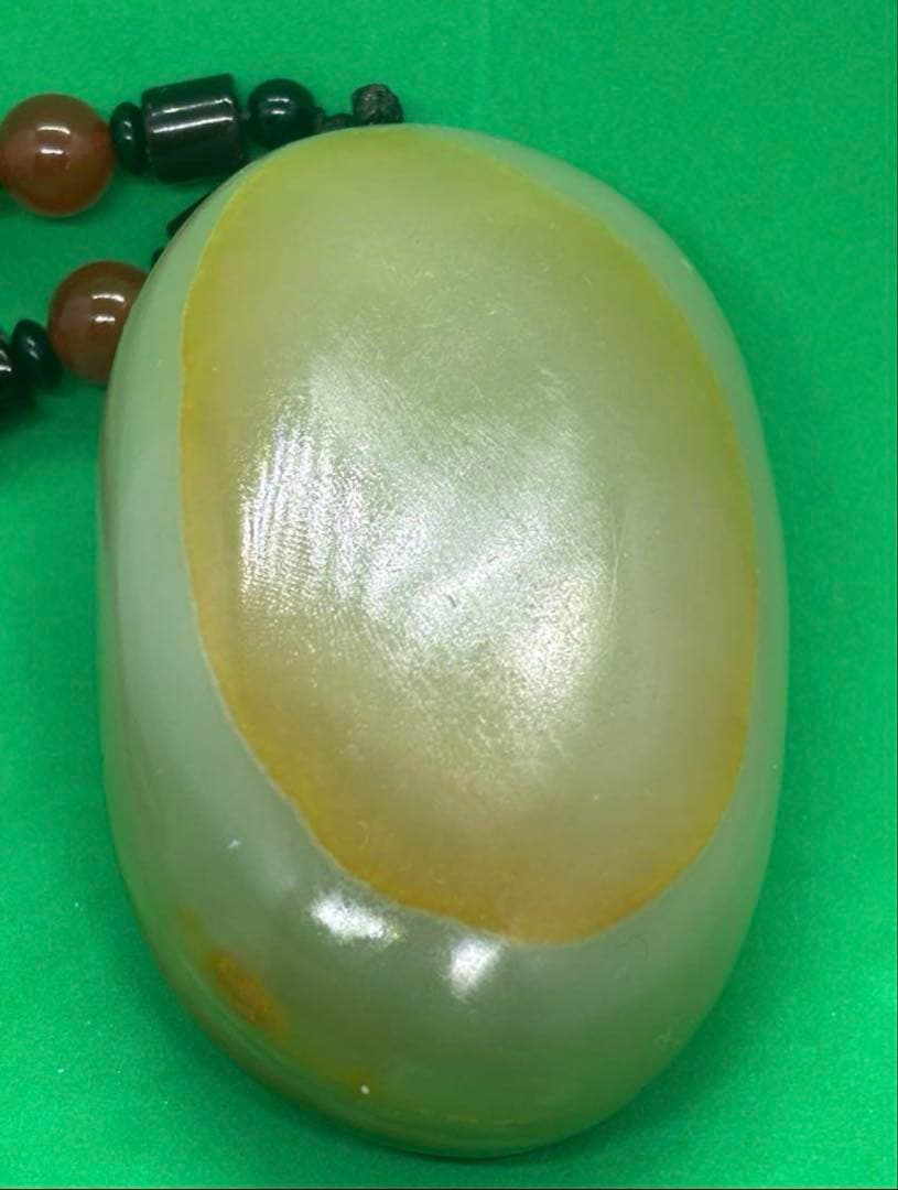 超美品 和田玉 霊猴献瑞 握り玉 ブレスレット 4062