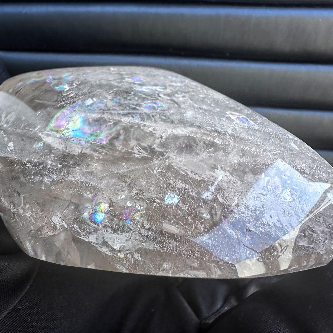 絶品❗虹入り☆アイリスクォーツ アゼツライト水晶フリーフォーム天然石 A1139