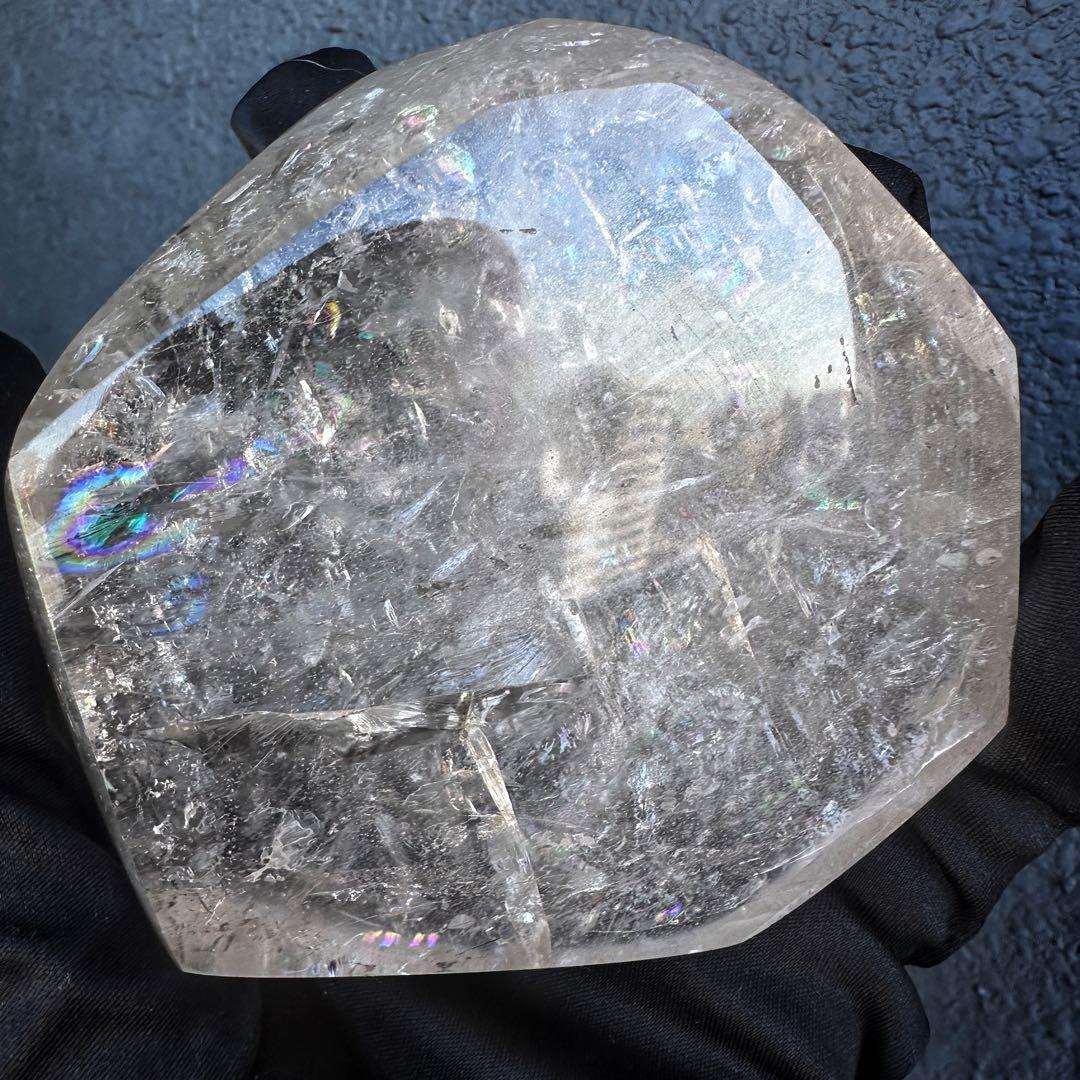 絶品❗虹入り☆アイリスクォーツ アゼツライト水晶フリーフォーム天然石 A1139