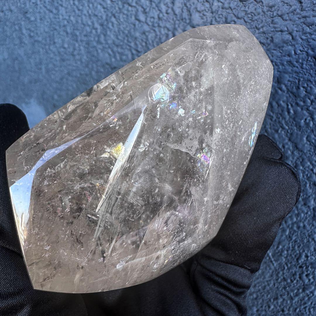 絶品❗虹入り☆アイリスクォーツ アゼツライト水晶フリーフォーム天然石 A1139