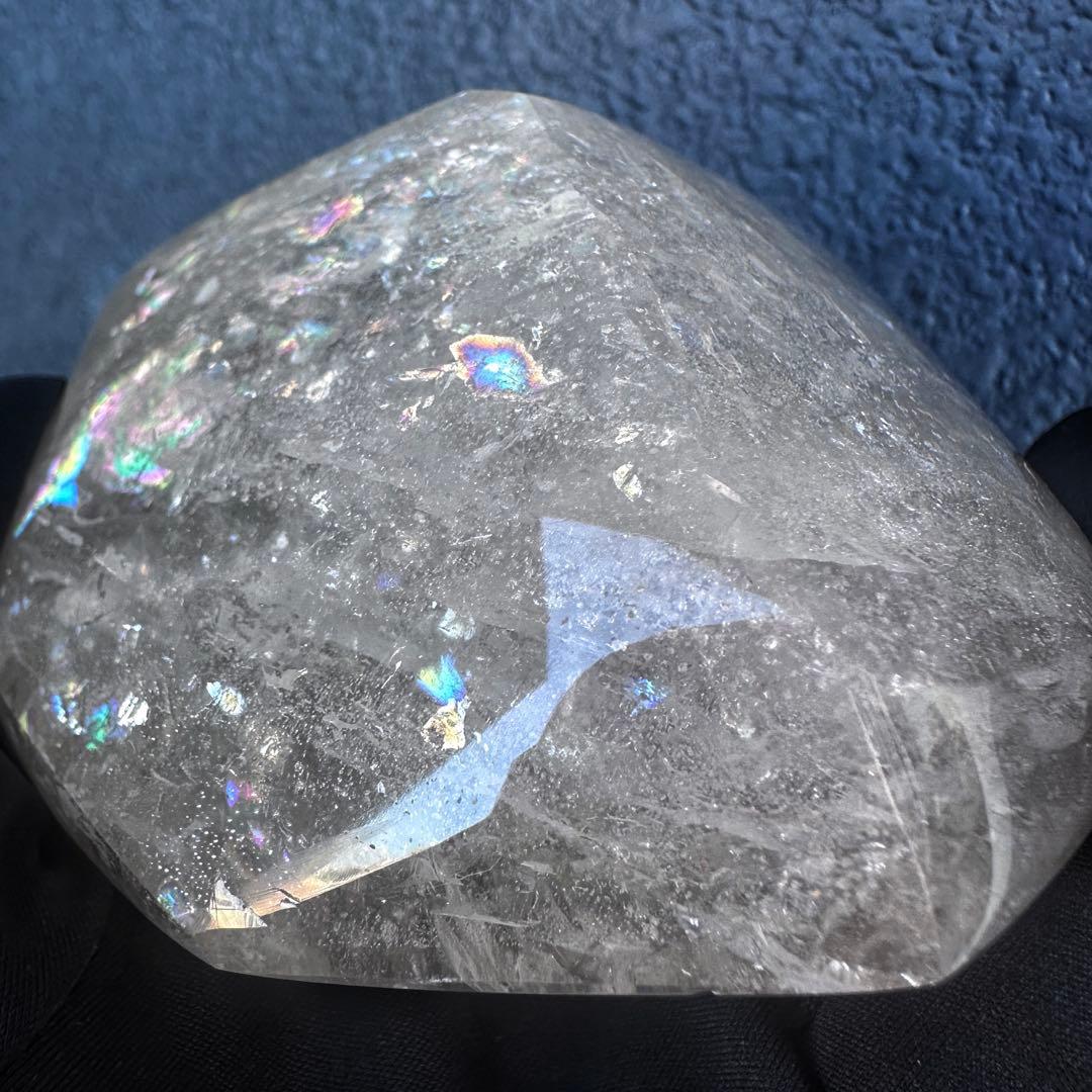 絶品❗虹入り☆アイリスクォーツ アゼツライト水晶フリーフォーム天然石 A1139