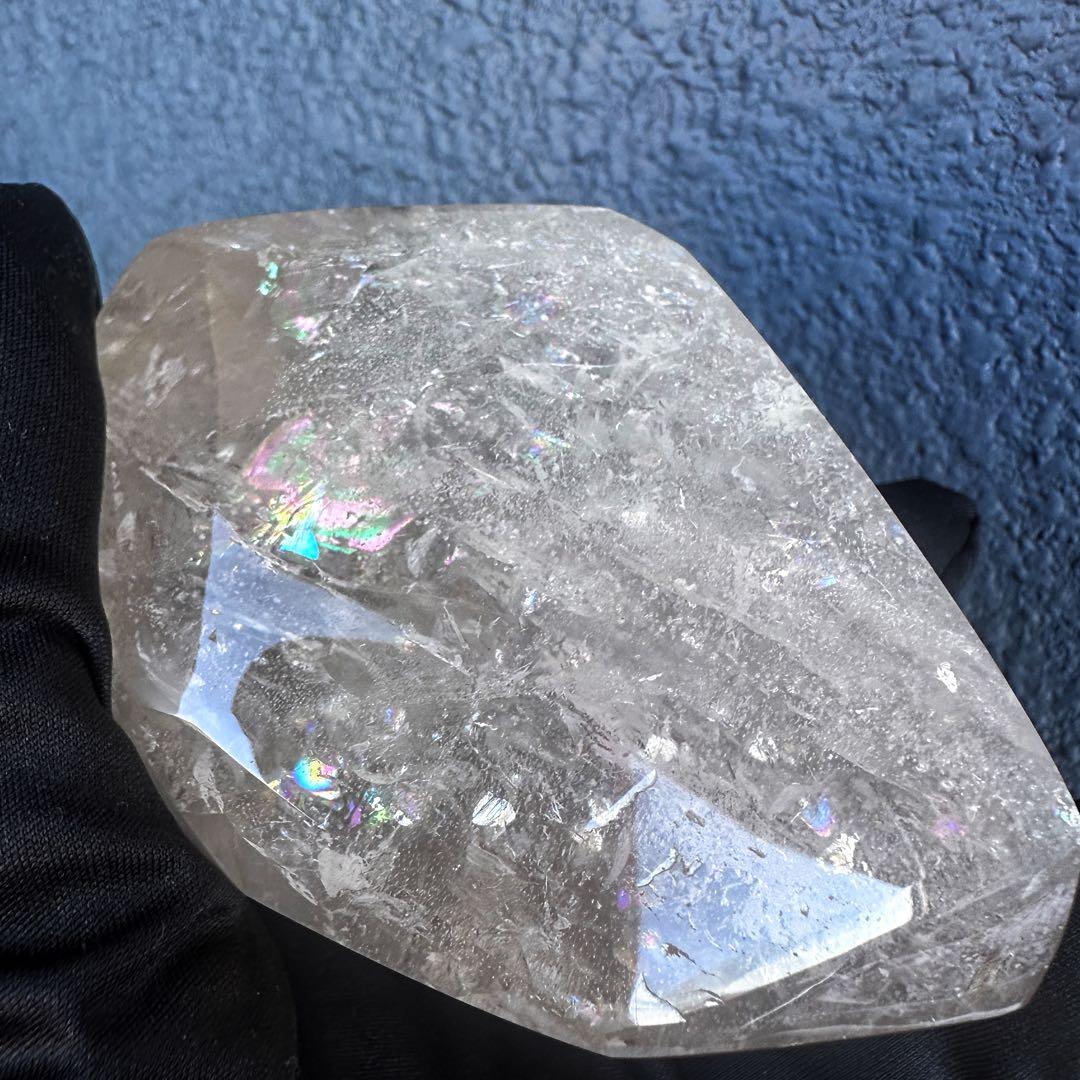 絶品❗虹入り☆アイリスクォーツ アゼツライト水晶フリーフォーム天然石 A1139