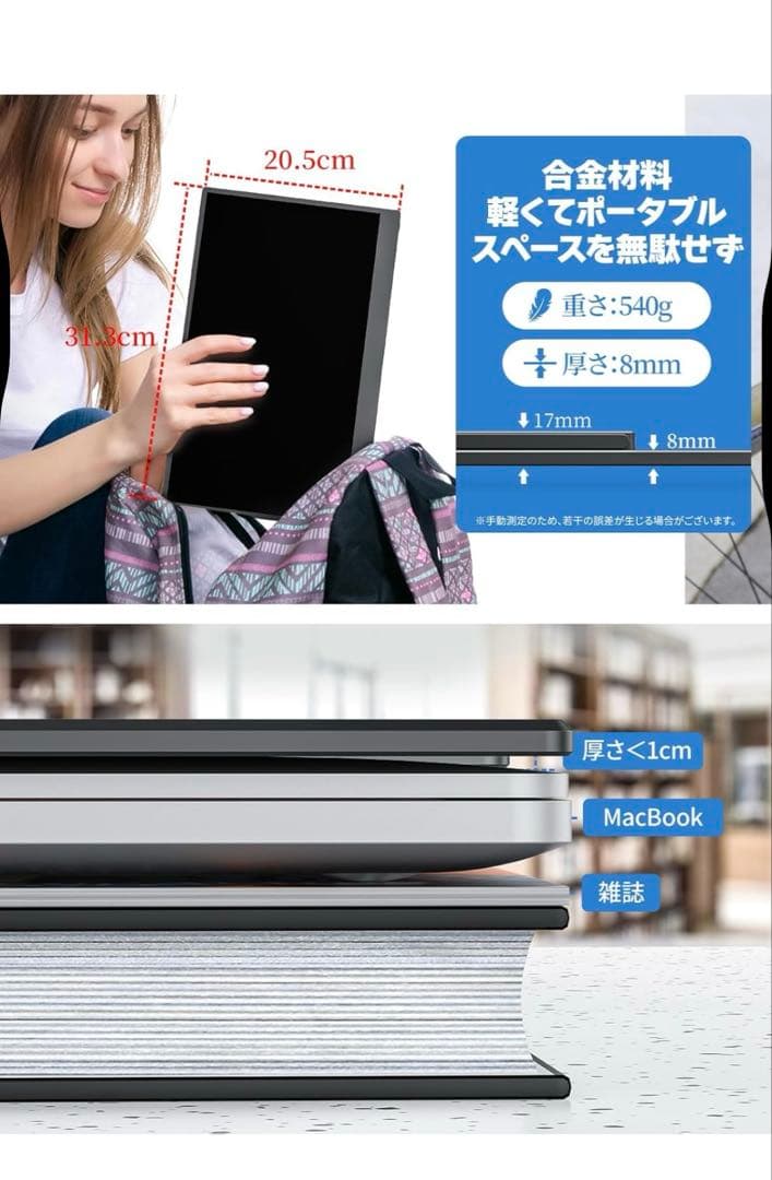 モバイルモニター モバイルディスプレイ 14インチ非光沢IPSパネル