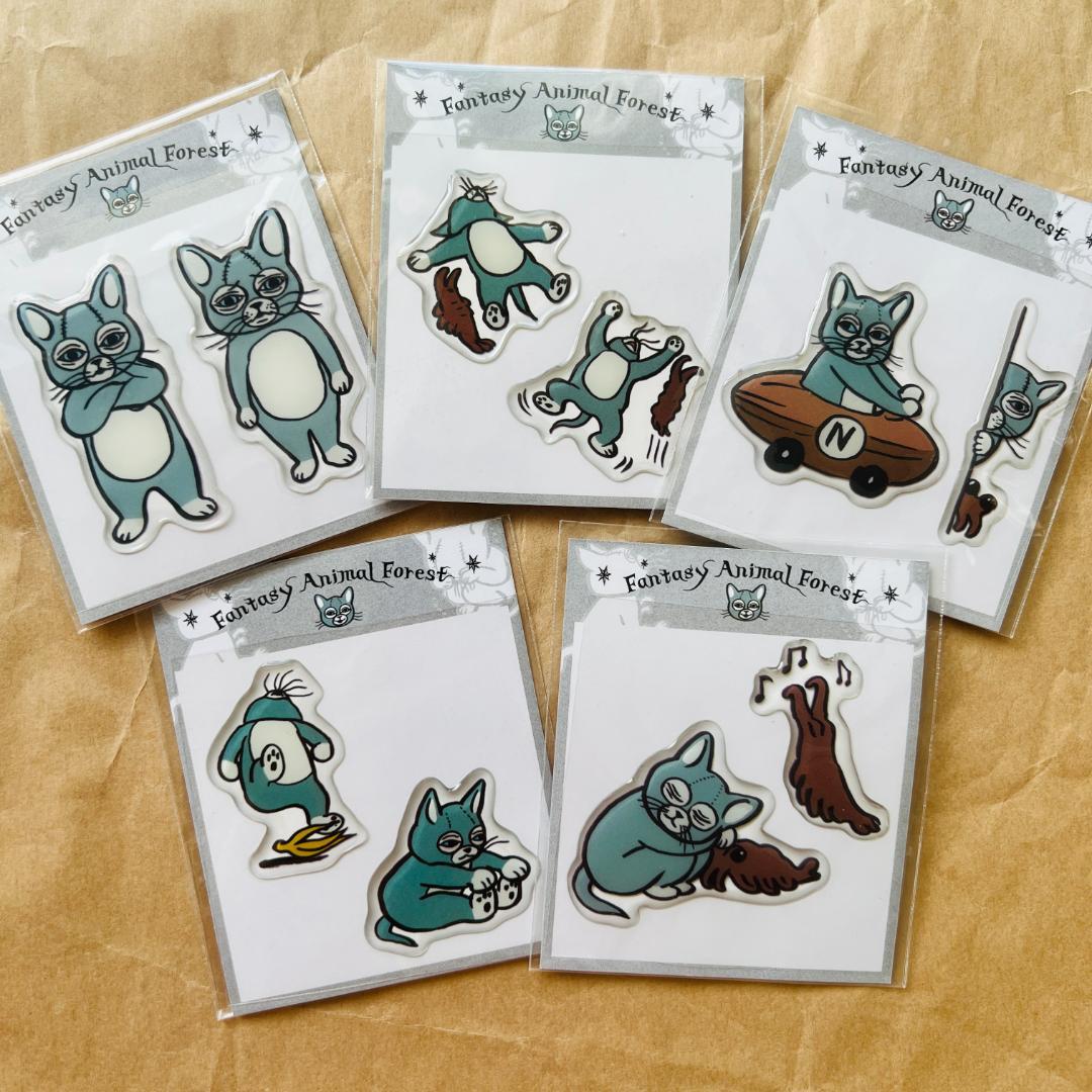 台湾 ヒグチユウコ 奇幻動物森林 ぷくぷく 立体 シール 9種セット