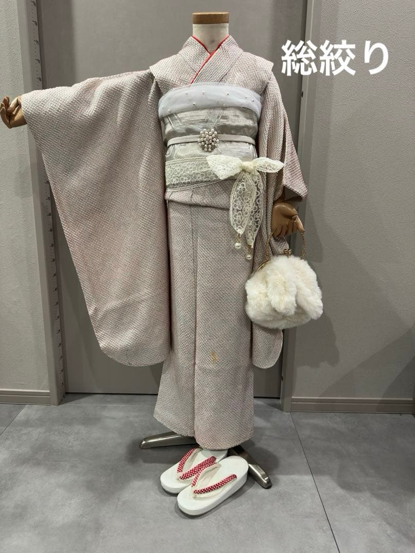 高級　総絞り　着物　フルセット　七五三　7歳