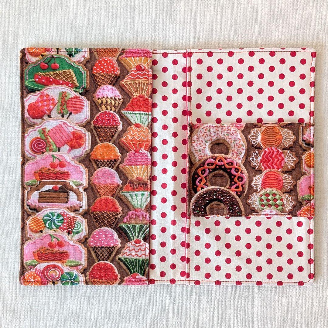 ハンドメイド　通帳ケース　お薬手帳ケース　USAコットン