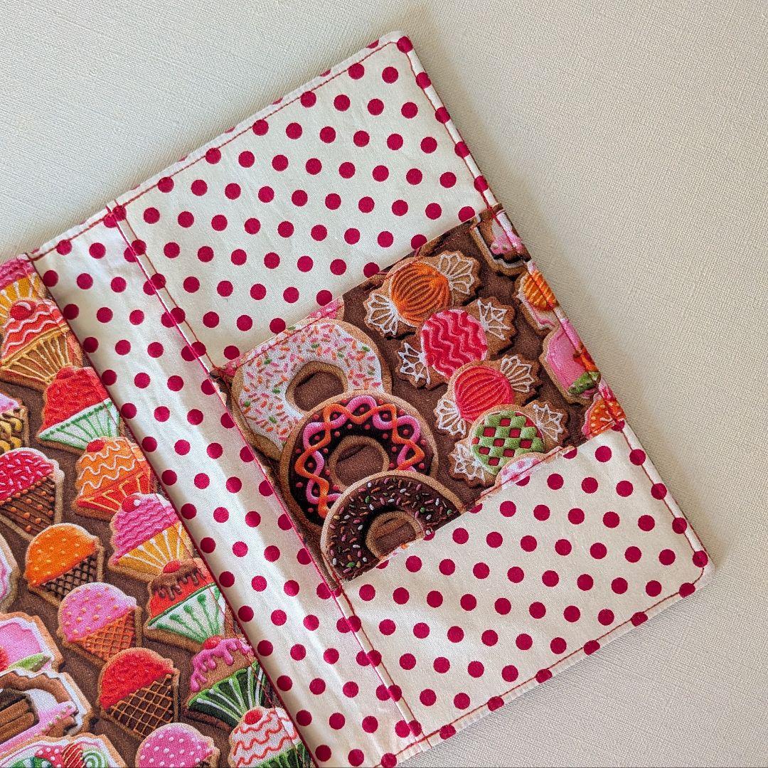 ハンドメイド　通帳ケース　お薬手帳ケース　USAコットン