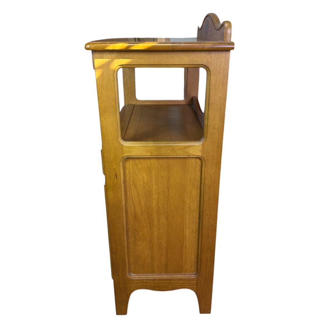 【美品】Karimoku カリモク 家具 木製 電話台 キャビネット FAX台