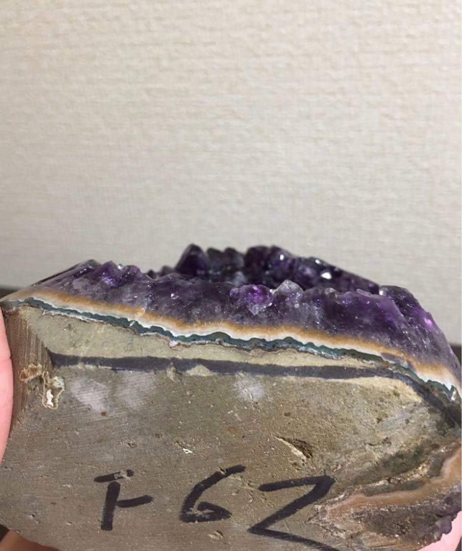 高品質アメジストドームミニクラスター　色希少品　台座込　送料無料