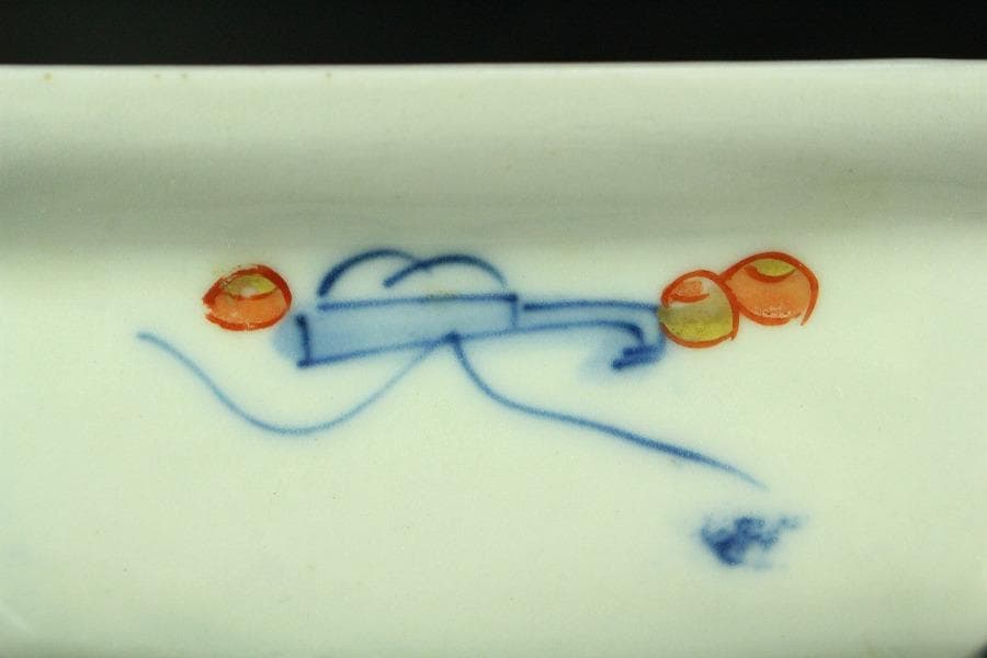 古伊万里 金彩色絵 鶴亀 四方 向付 五客(K-YC605)