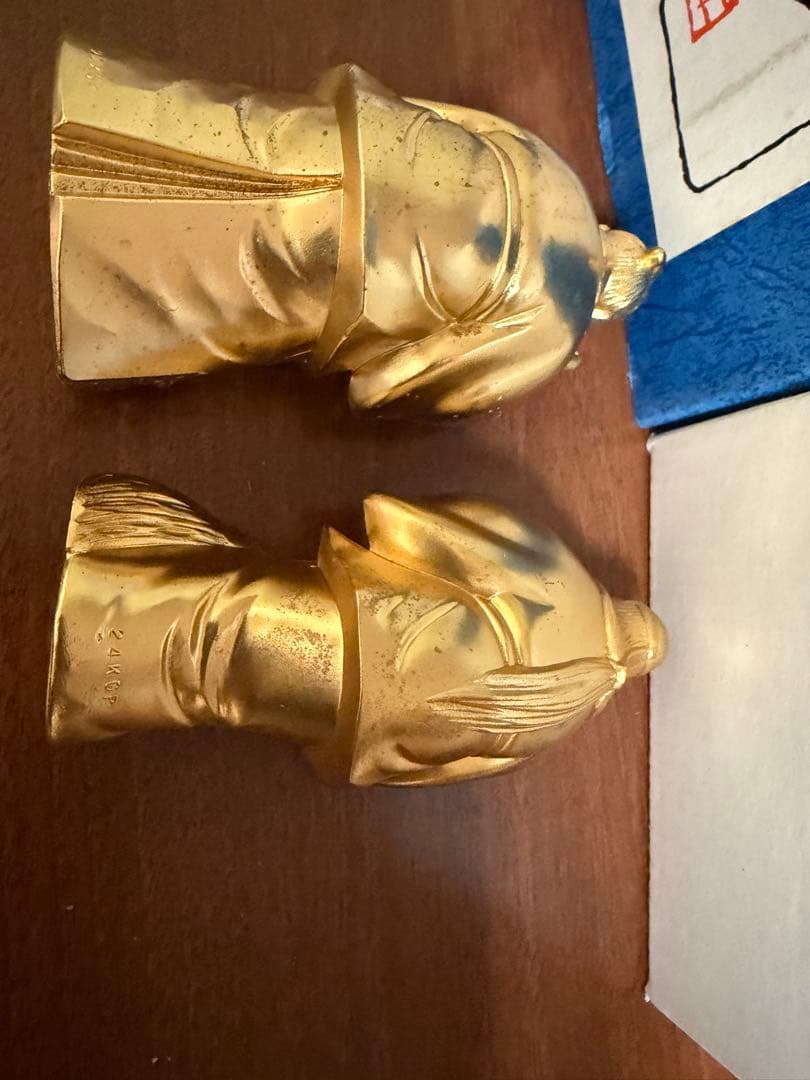 金色の日本伝統置物2体セット