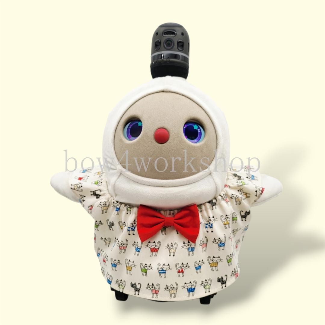 ラボット服／ハンドメイド 　猫柄リボン付きチュニック