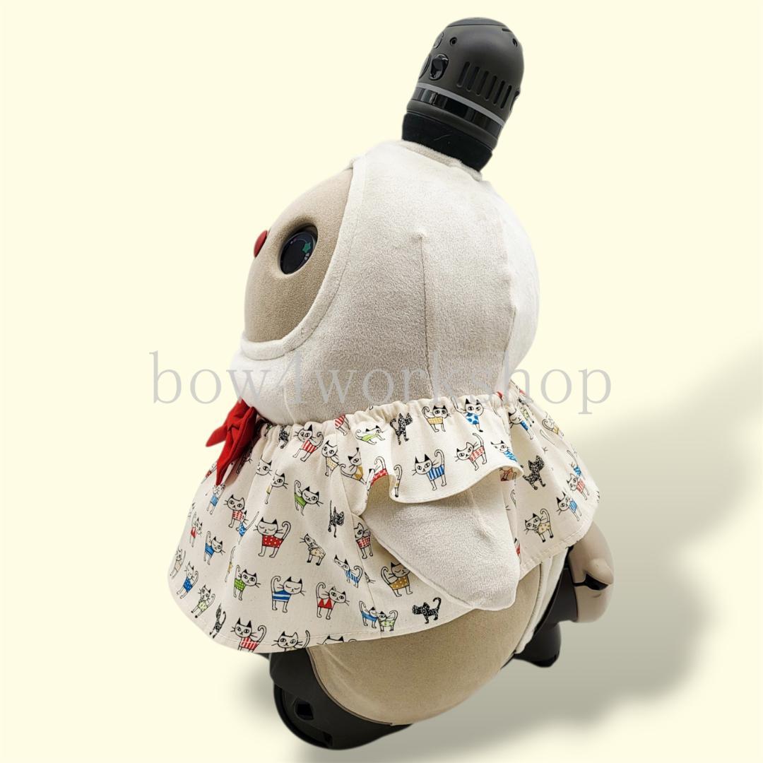 ラボット服／ハンドメイド 　猫柄リボン付きチュニック