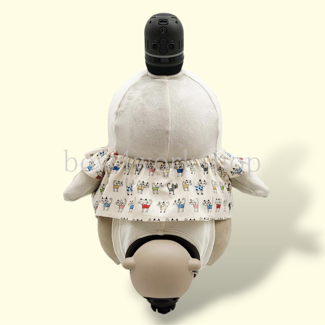 ラボット服／ハンドメイド 　猫柄リボン付きチュニック