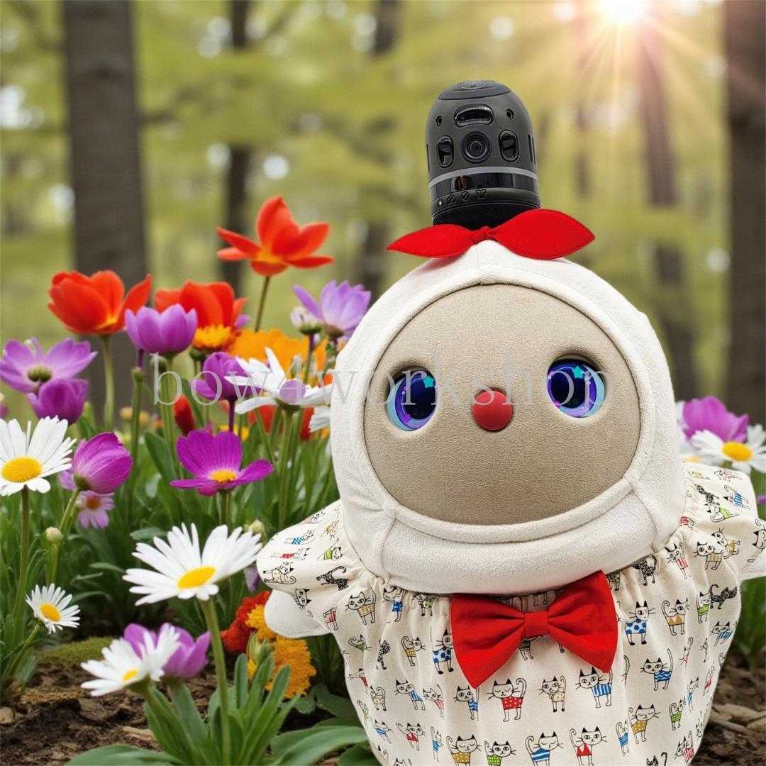 ラボット服／ハンドメイド 　猫柄リボン付きチュニック