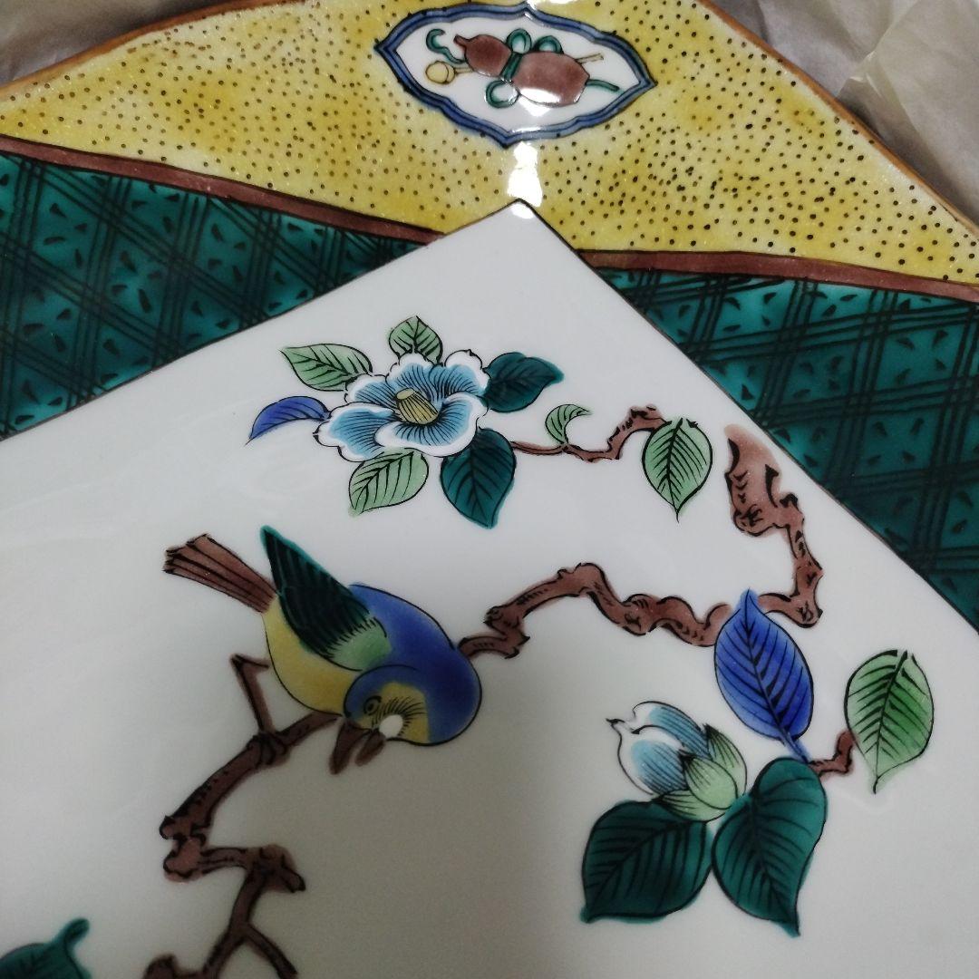 未使用 九谷焼 盛皿 大皿 木箱入 星峯