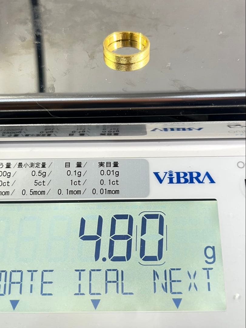 ミーさんK24 純金平打ちマットリング 4.8g刻印あり ハンドメイド