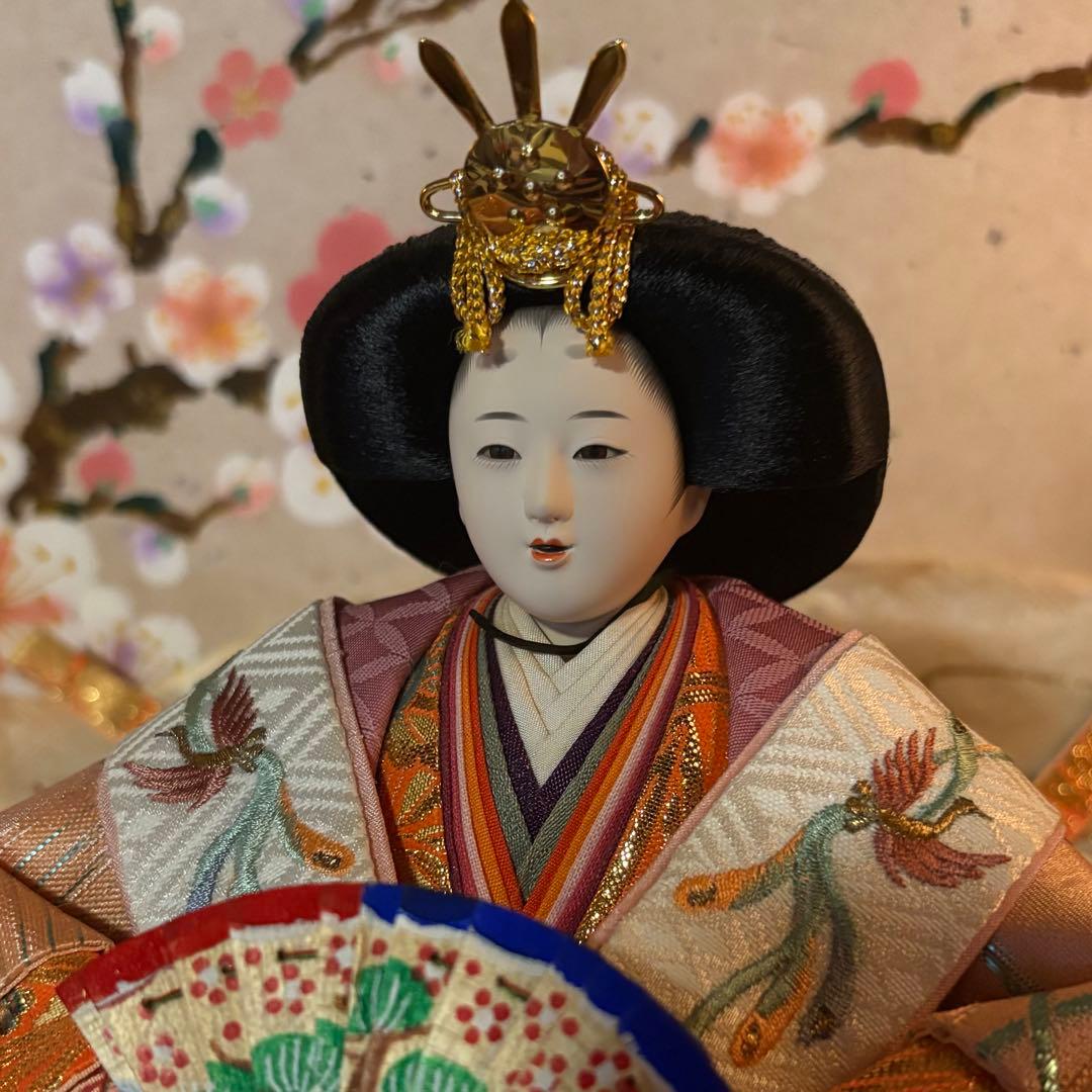 【佳月】雛人形 親王飾り 桜屏風付き フルセット
