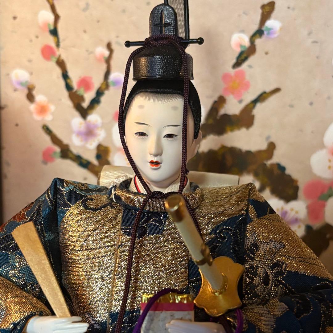 【佳月】雛人形 親王飾り 桜屏風付き フルセット