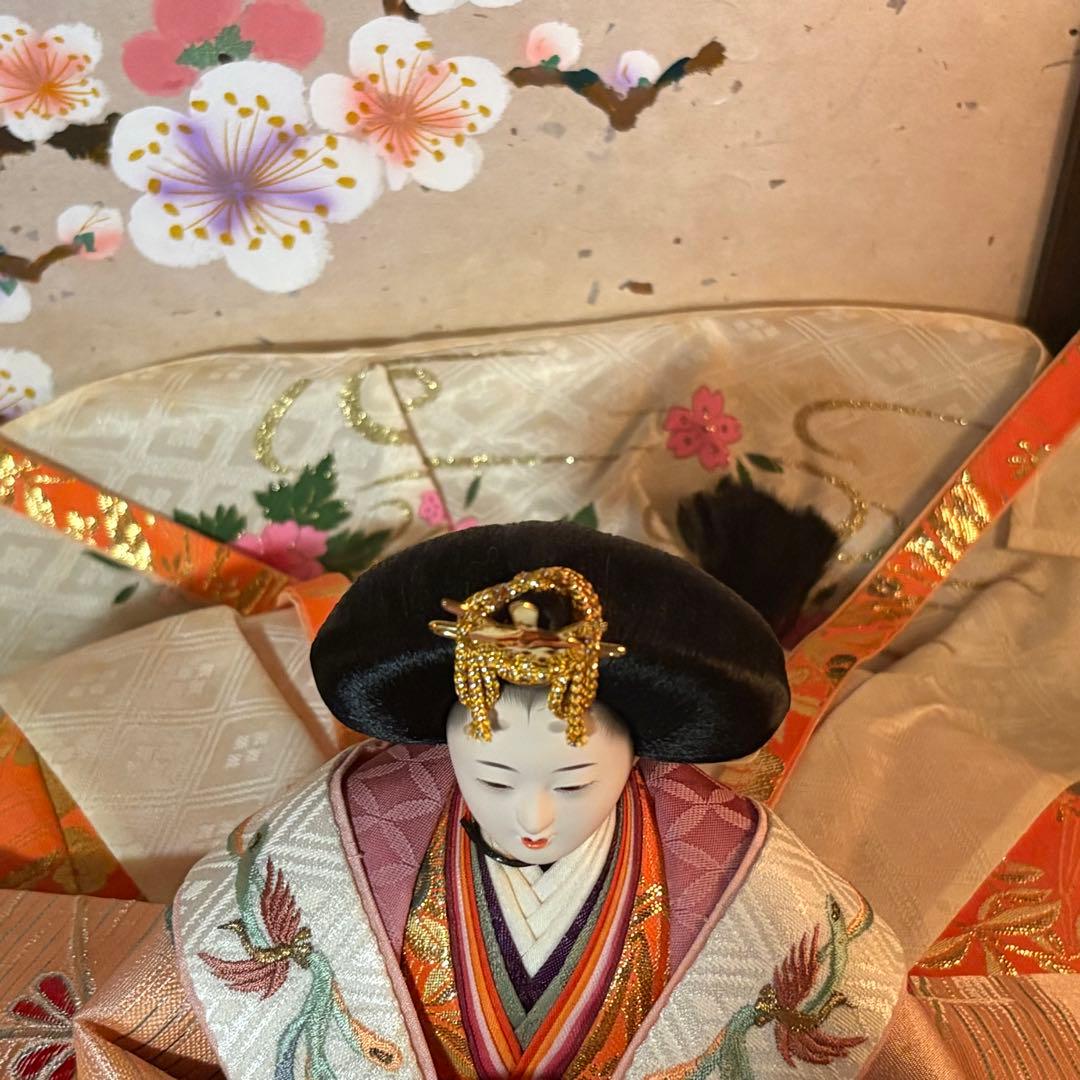 【佳月】雛人形 親王飾り 桜屏風付き フルセット