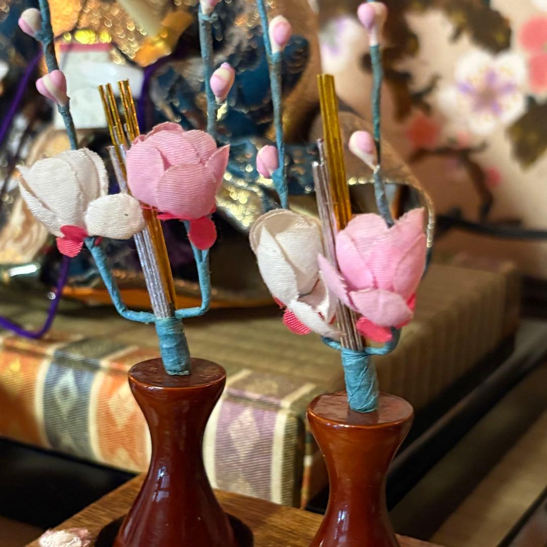 【佳月】雛人形 親王飾り 桜屏風付き フルセット