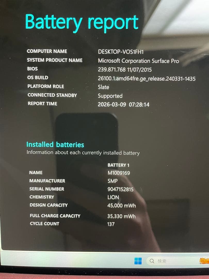 Windowsタブレット本体 Microsoft Surface Pro 5 model1796