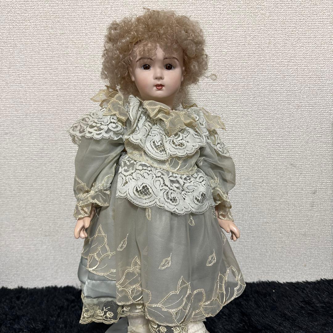 ビンテージ ビスクドール お人形 身長約47cm スタンド付き