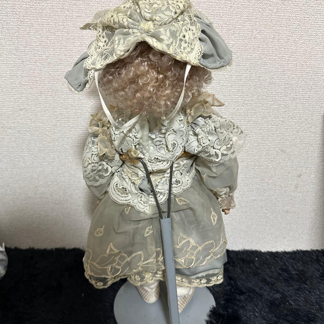 ビンテージ ビスクドール お人形 身長約47cm スタンド付き