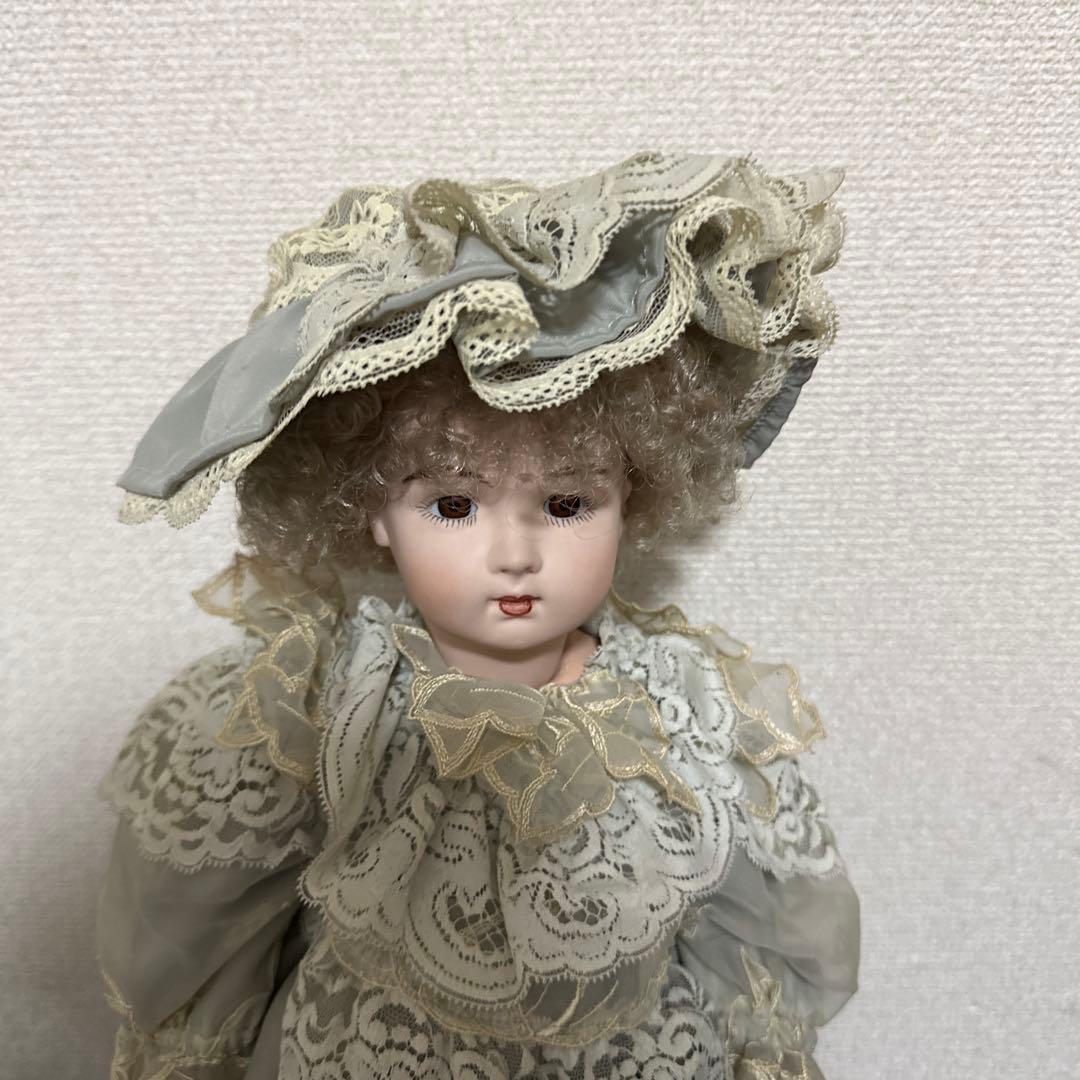 ビンテージ ビスクドール お人形 身長約47cm スタンド付き