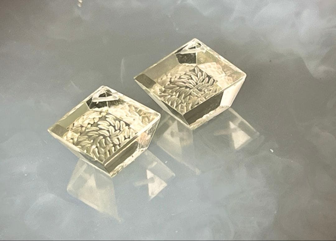 まるでジュエリー♡シャンパンクォーツバックカービングピアス