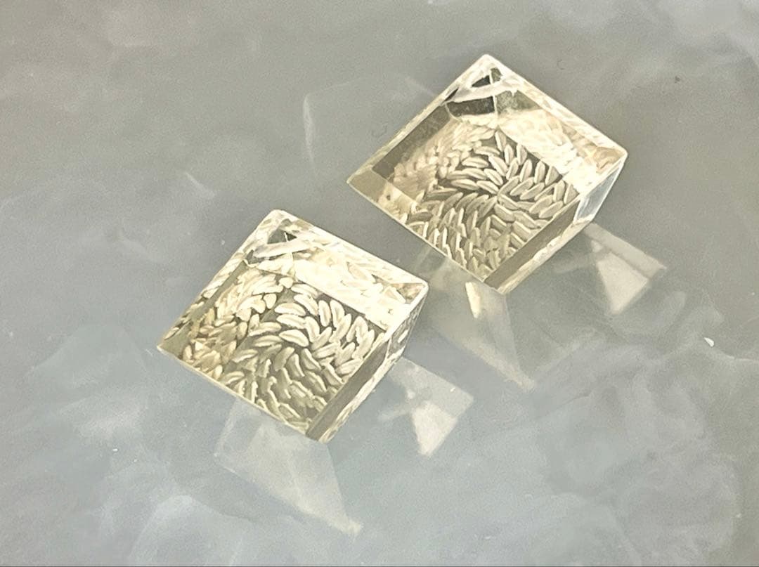 まるでジュエリー♡シャンパンクォーツバックカービングピアス