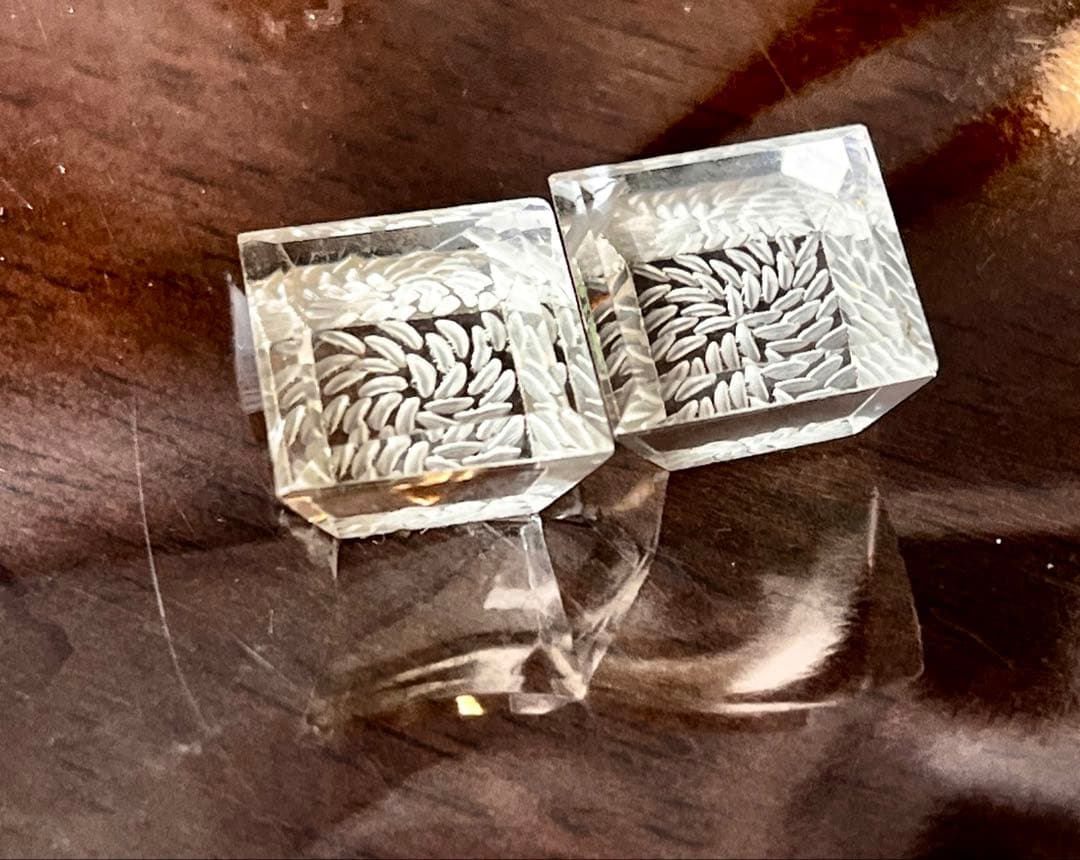 まるでジュエリー♡シャンパンクォーツバックカービングピアス