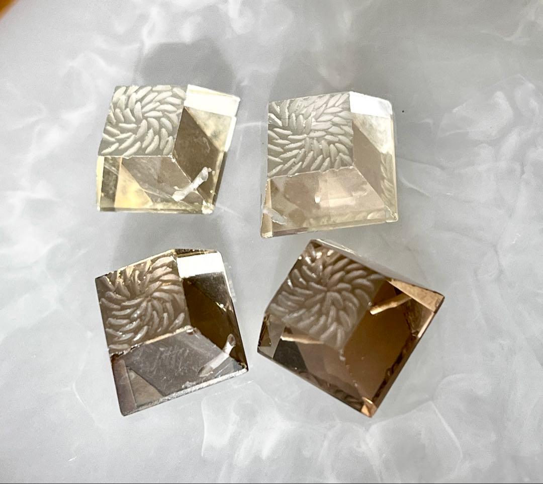 まるでジュエリー♡シャンパンクォーツバックカービングピアス