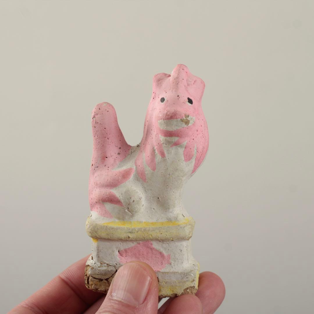 古い 土人形 獅子 狛犬 郷土人形 民芸 古道具 オブジェ 獅子と狛犬