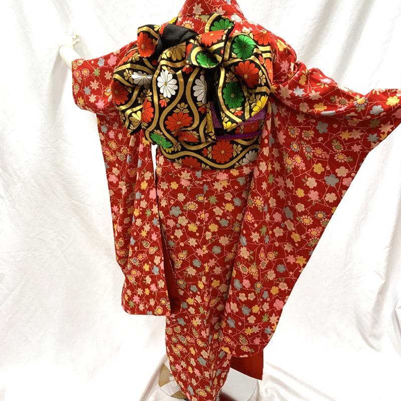 504aj25■ハーフ成人式 ジュニアアンティーク振袖 女児 振袖&袋帯■