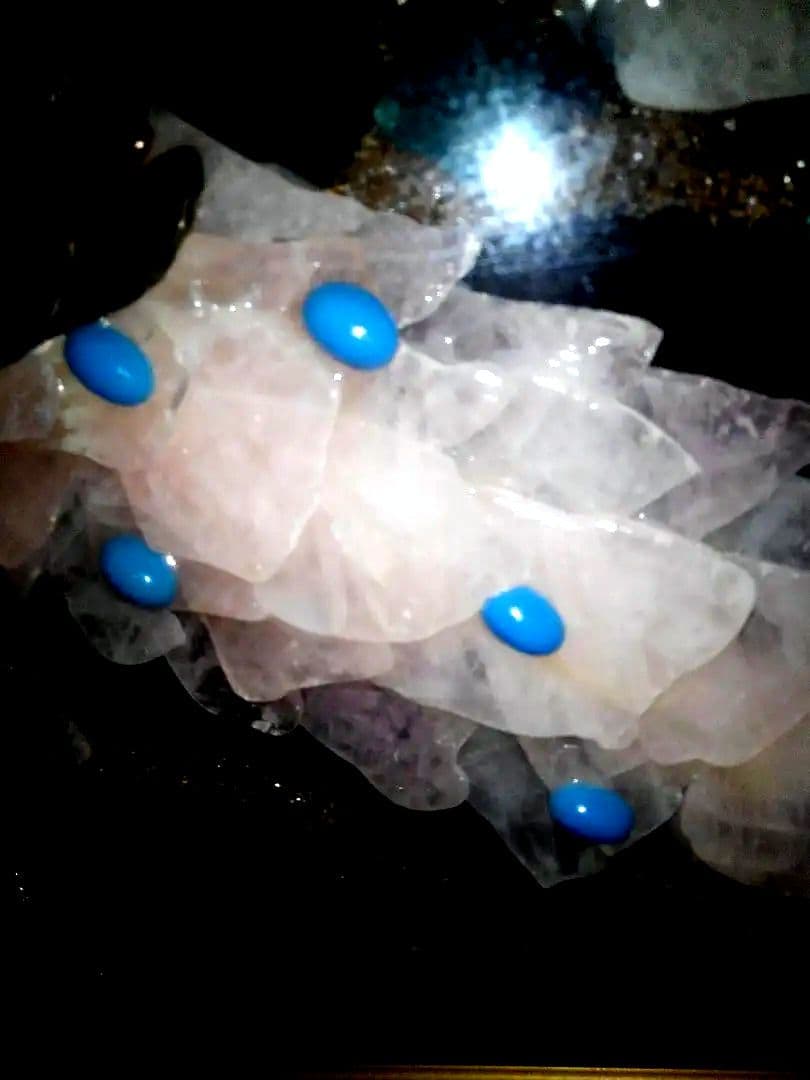 アンティーク　宝石画　貴石画　天然石　陶器絵画