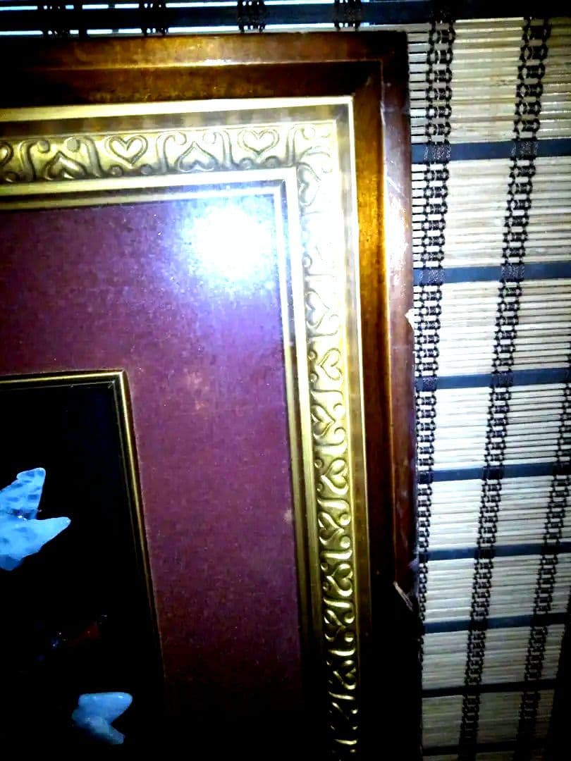 アンティーク　宝石画　貴石画　天然石　陶器絵画