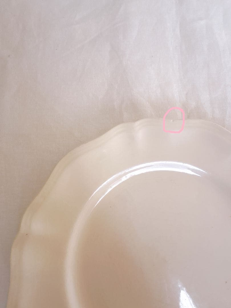 フランスアンティーク　Sarreguemines 花リム　ディナープレート②