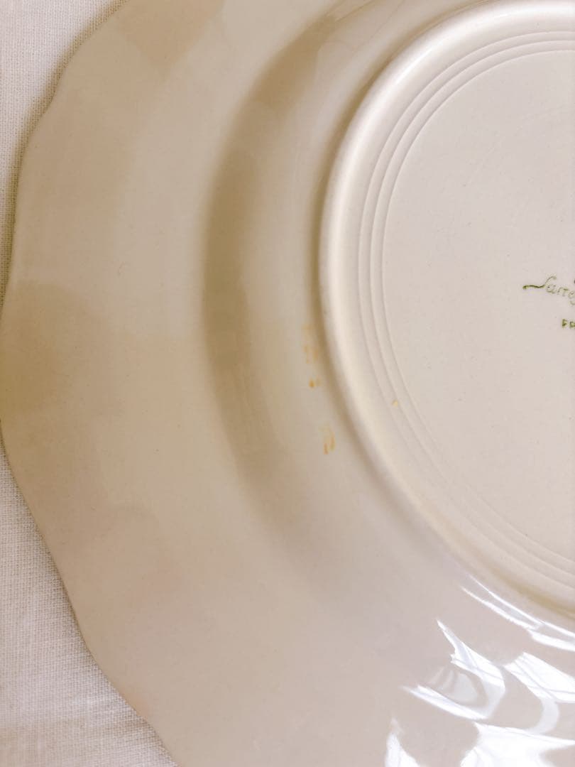 フランスアンティーク　Sarreguemines 花リム　ディナープレート②